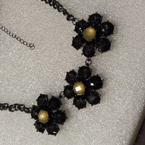 Bold floral black statement necklace.